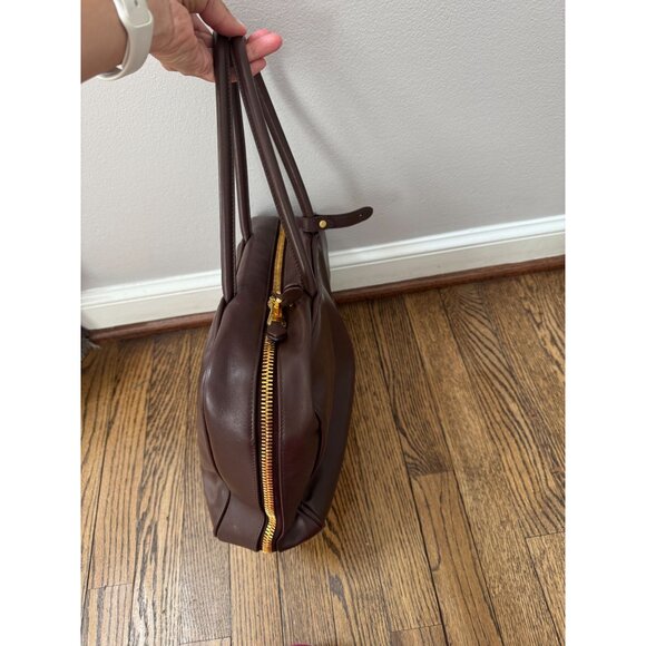 Miu Miu Beau Logo-Debossed Leather Bag Coffee Brown - Picture 4 of 10